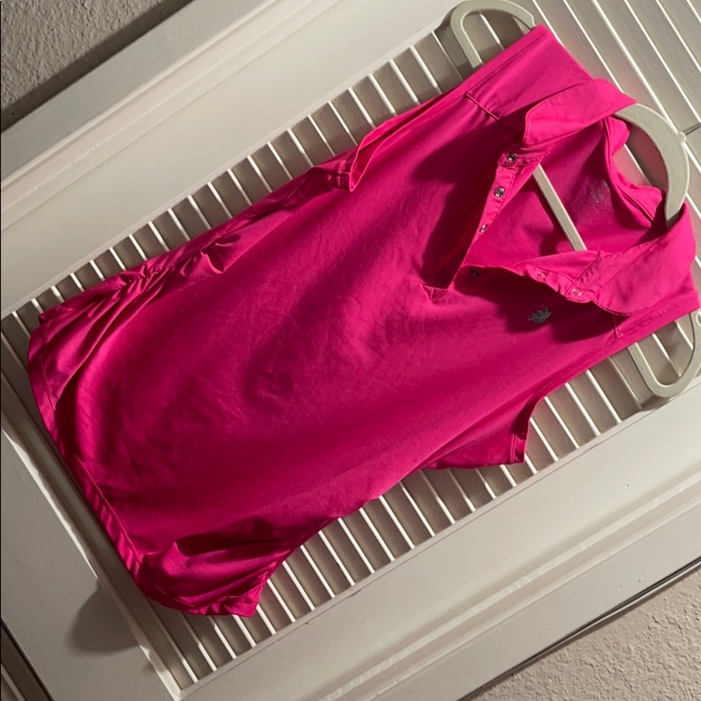 Pink sleeveless US Polo Shirt